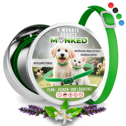 Monked™ V2 - Neues Anti Floh- & Zeckenhalsband (verbessert & länger)