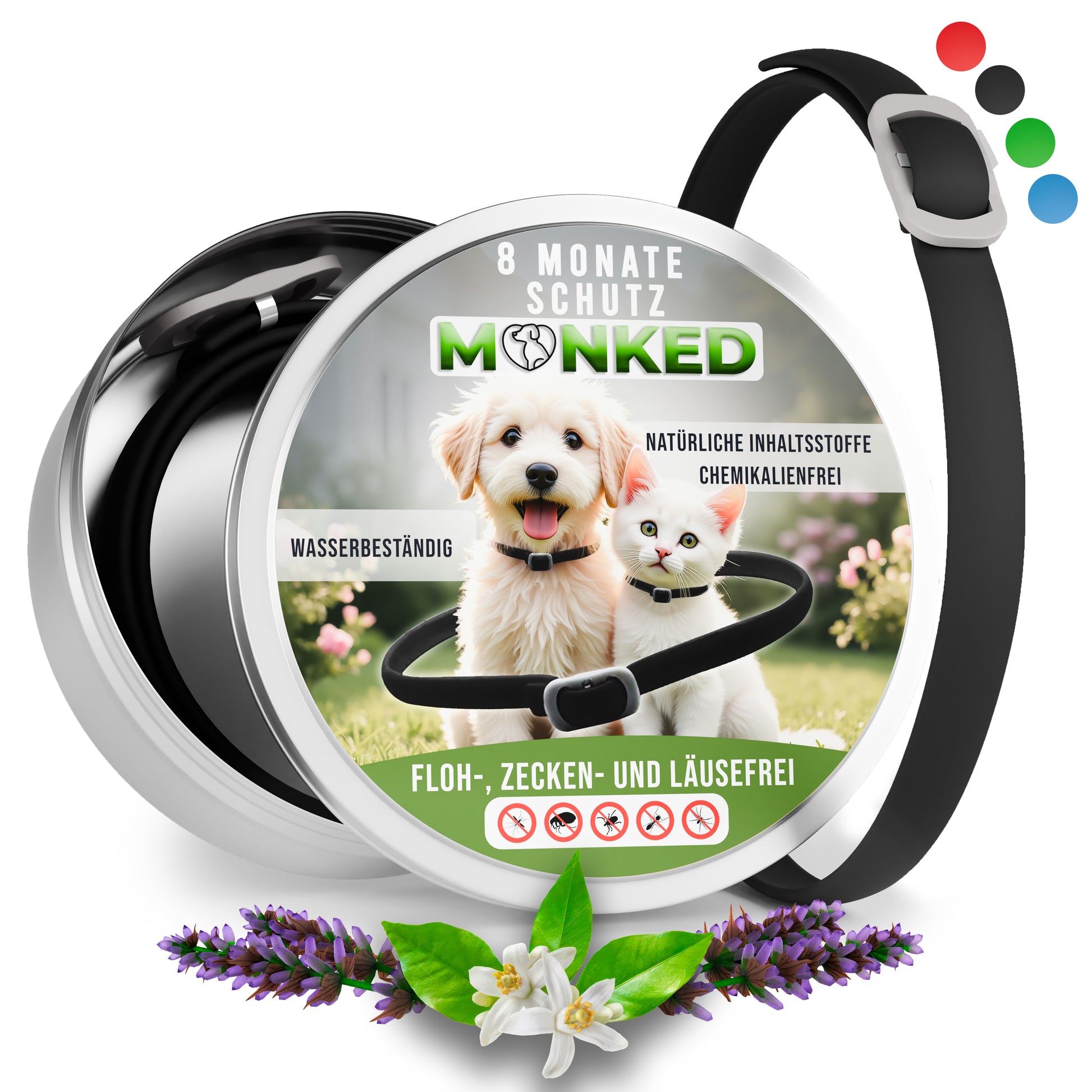 Monked™ V2 - Neues Anti Floh- & Zeckenhalsband (verbessert & länger)