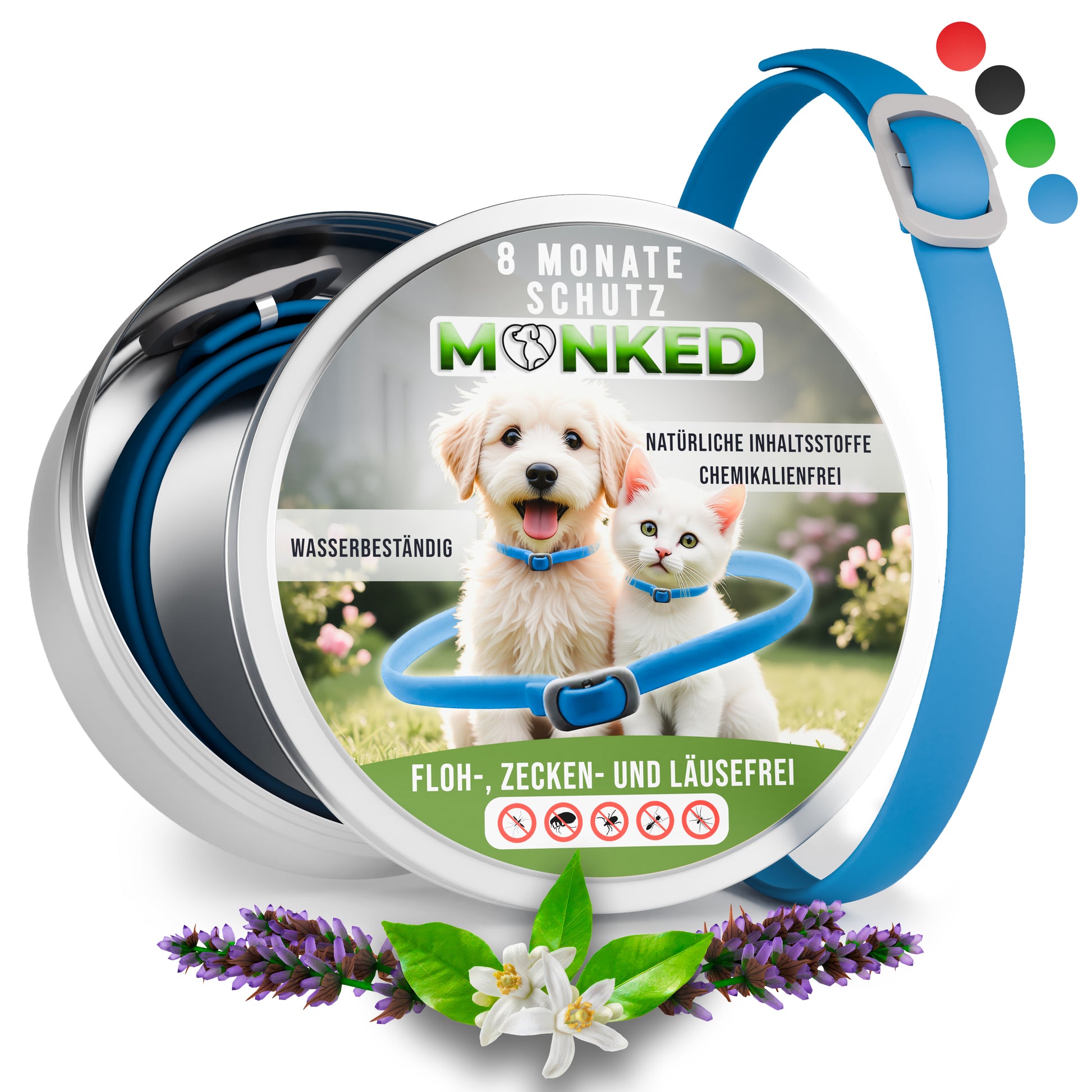 Monked™ V2 - Neues Anti Floh- & Zeckenhalsband (verbessert & länger)