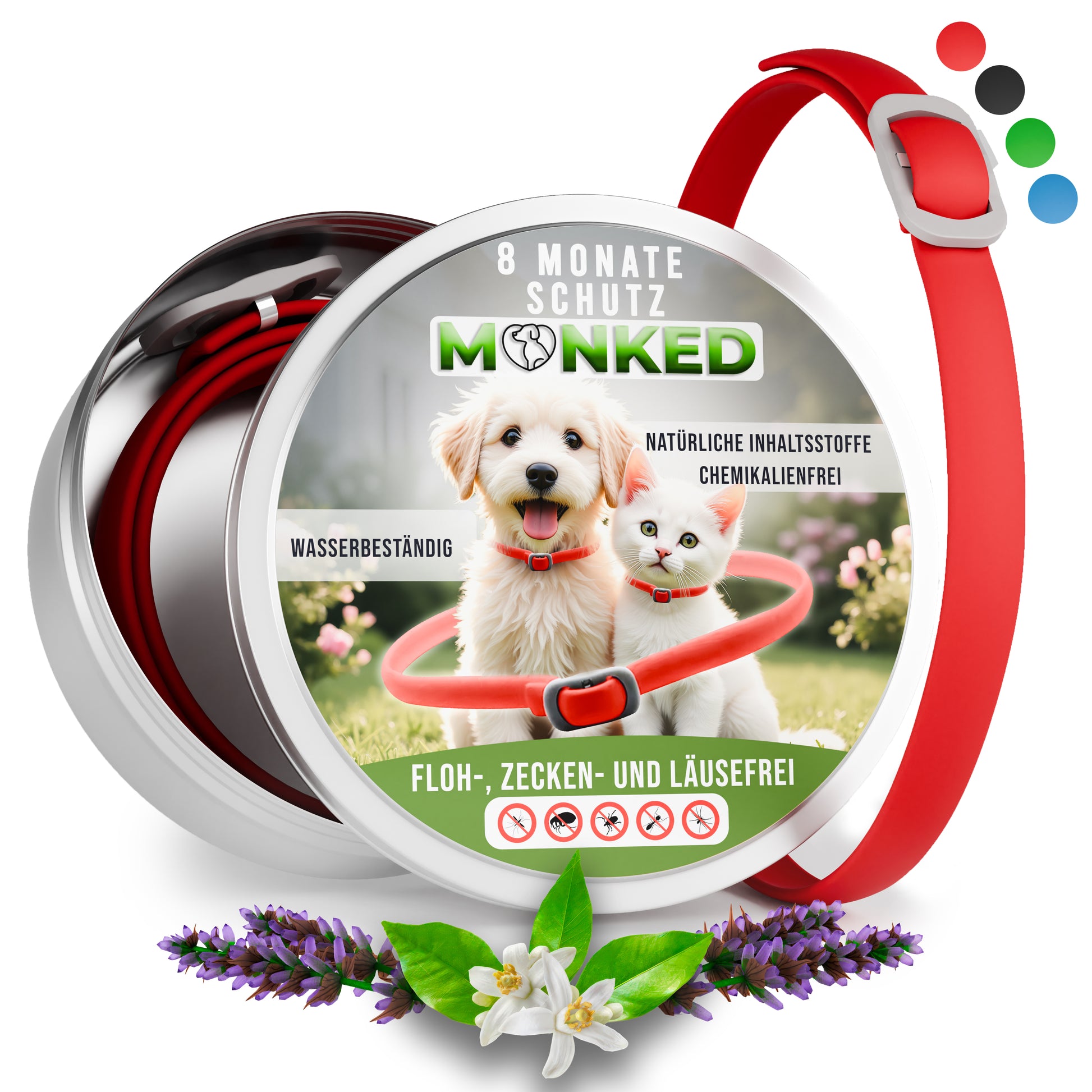 Monked™ V2 - Neues Anti Floh- & Zeckenhalsband (verbessert & länger)